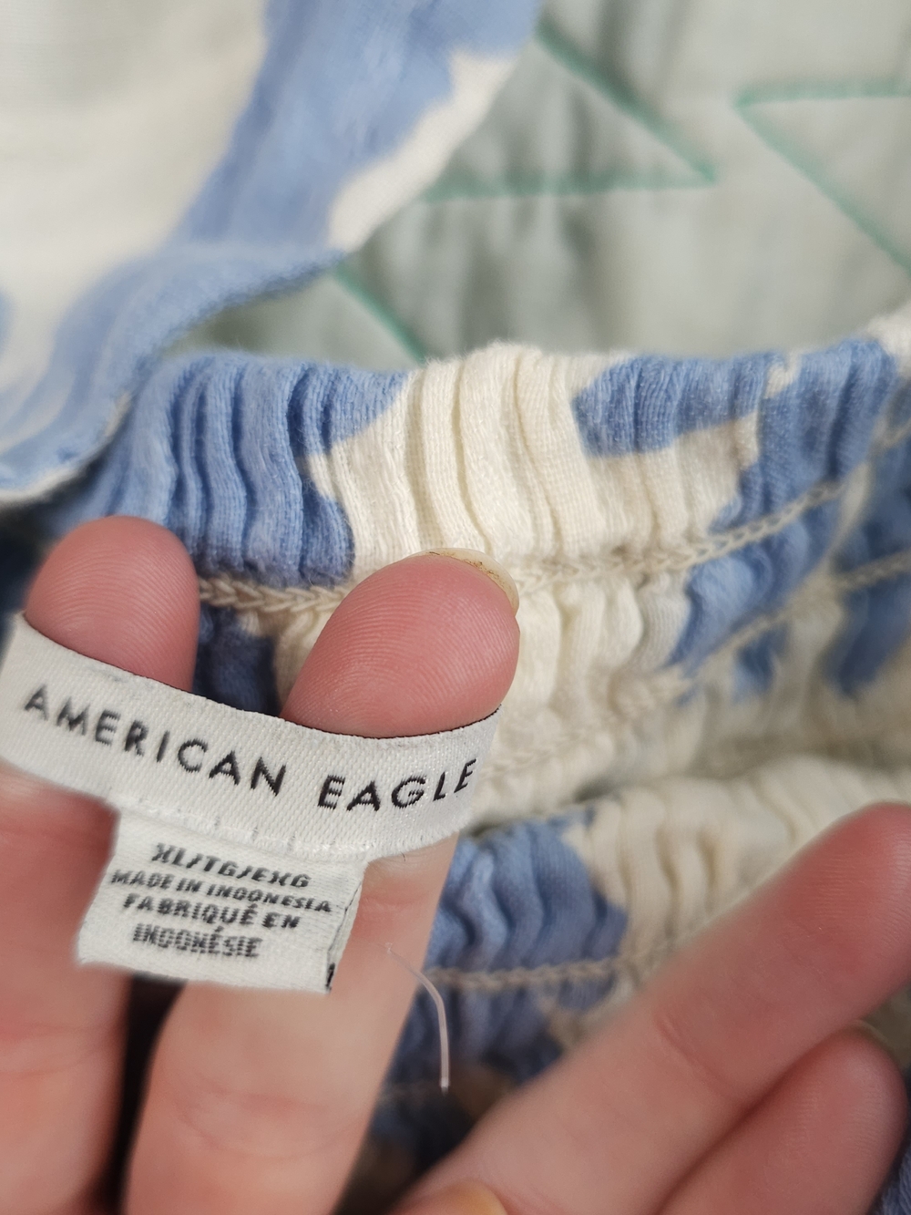 American Eagle Blue Floral Smocked Puff Sleeve Cottagecore Mini Dress - Picture 4 of 8